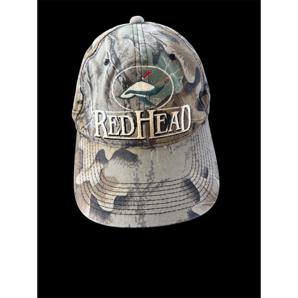 Vintage Red Head Hat Cap Snap Back Camouflage Duck Hunting Outdoors Mens 90s